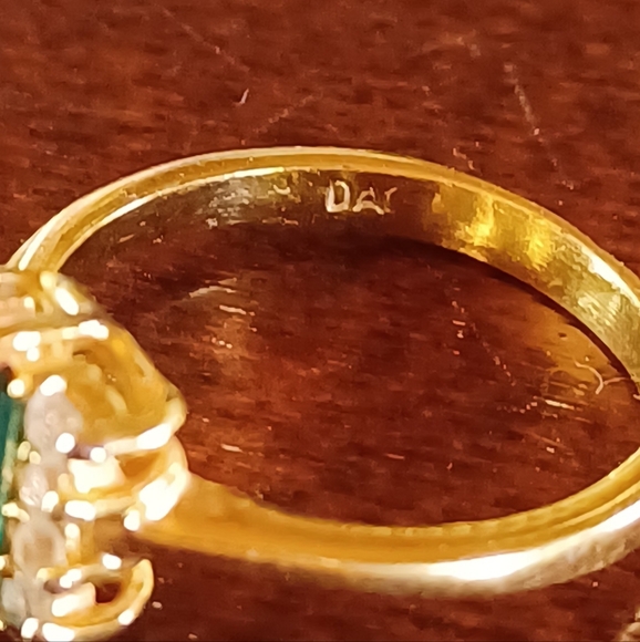 DAC Emerald and CZ Gold Ring - Picture 11 of 11
